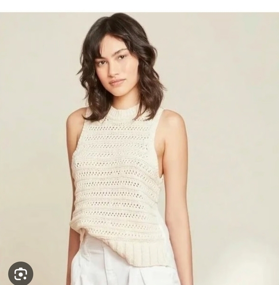 Veronica Beard Sade Ivory Sleeveless Knit Tank - Picture 6 of 12